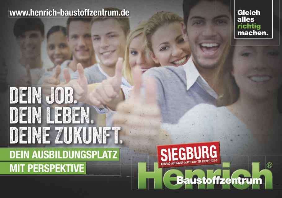 Jobangebot beim Henrich Baustoffzentrum in Siegburg